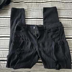 Express black distressed jeans
